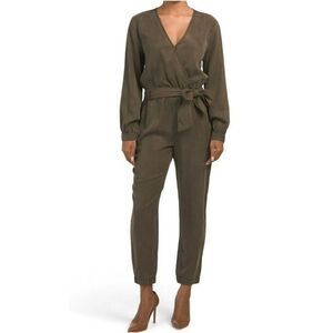 YOUNG FABULOUS & BROKE CATELYN SURPLICE LONG SLEEVE JUMPSUIT